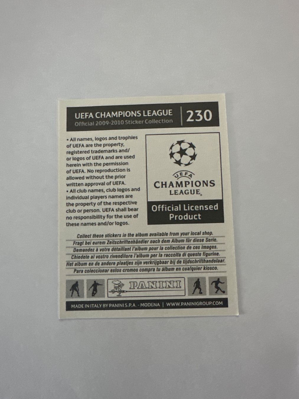 Panini UEFA Champions League 2009/10 - Nr. 230 - Bild 2