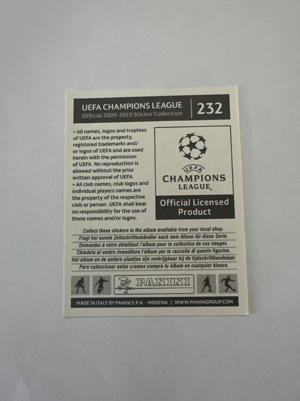 Panini UEFA Champions League 2009/10 - Nr. 232 - Bild 2