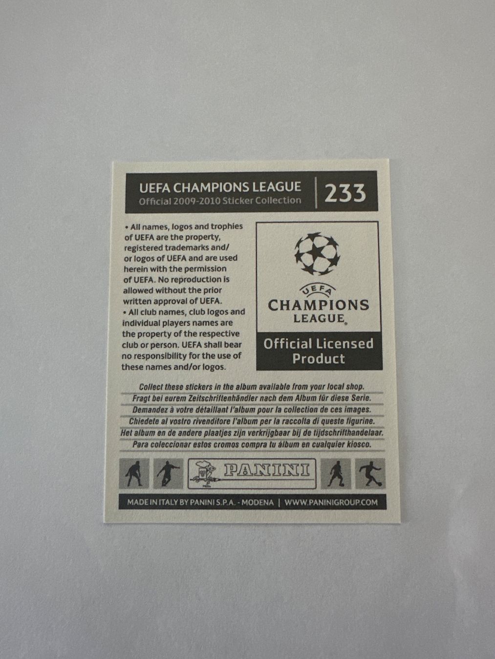 Panini UEFA Champions League 2009/10 - Nr. 233 - Bild 2