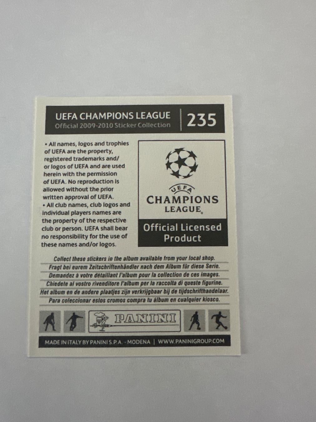 Panini UEFA Champions League 2009/10 - Nr. 235 - Bild 2