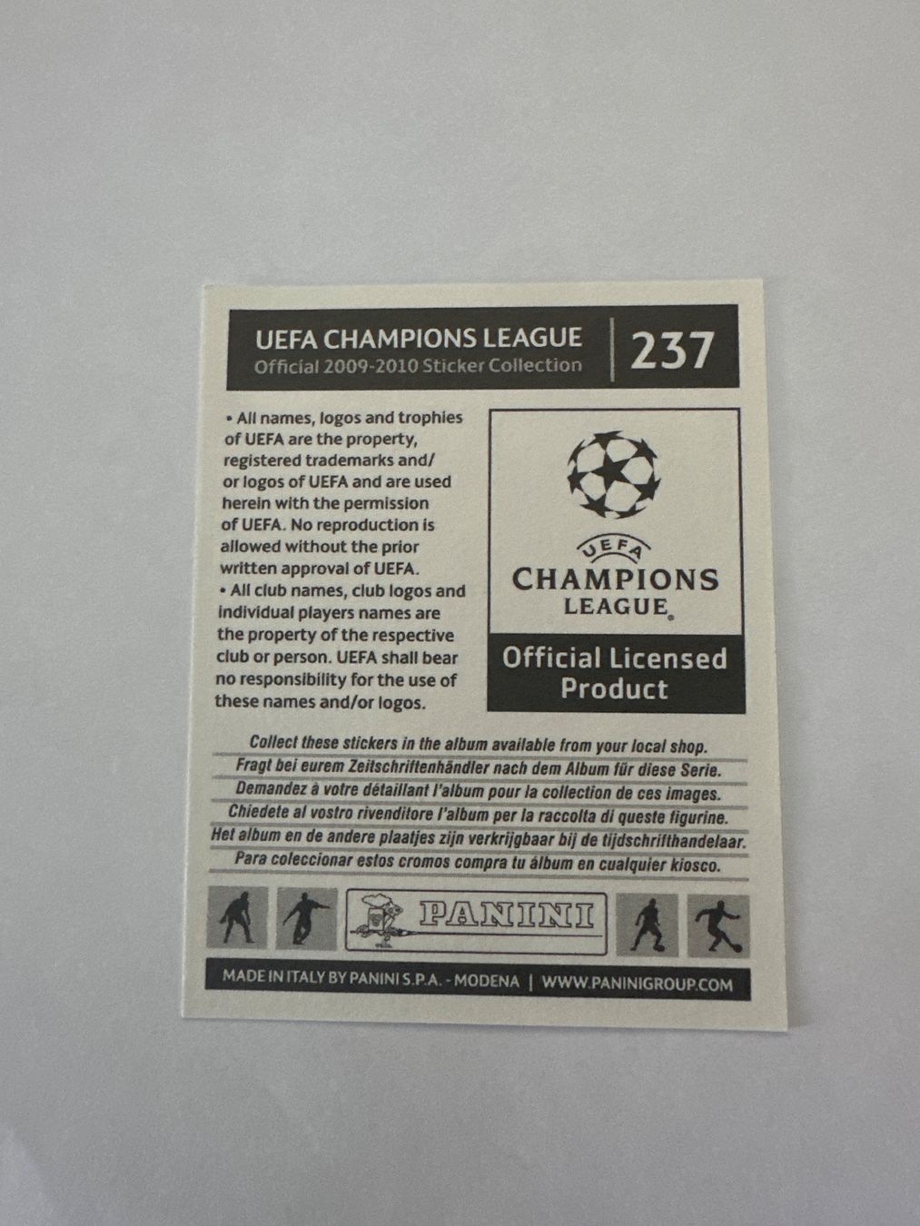 Panini UEFA Champions League 2009/10 - Nr. 237 - Bild 2