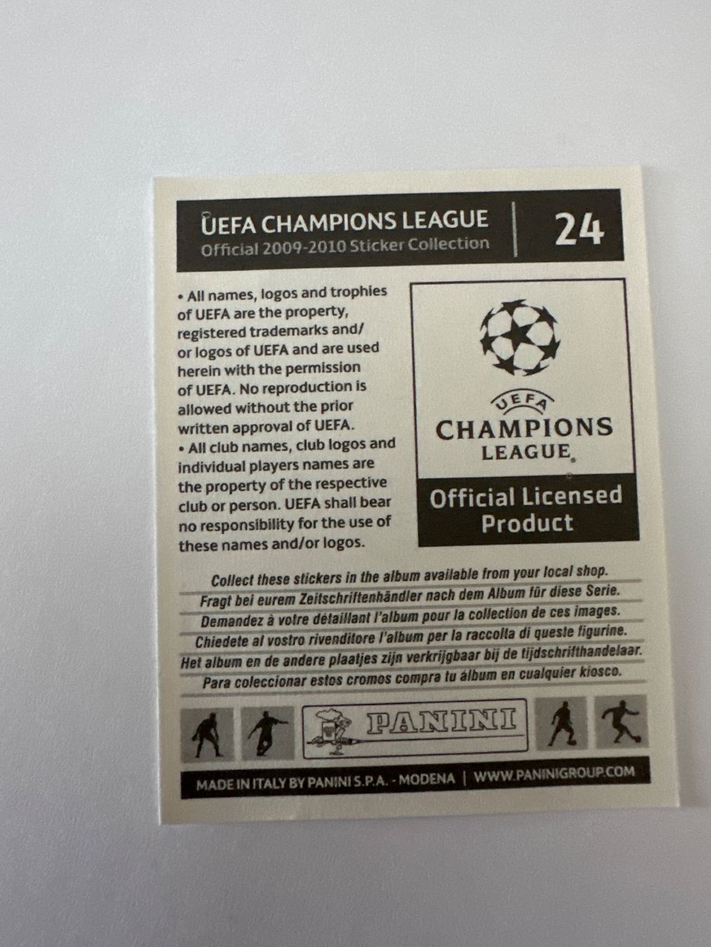 Panini UEFA Champions League 2009/10 - Nr. 24 - Bild 2