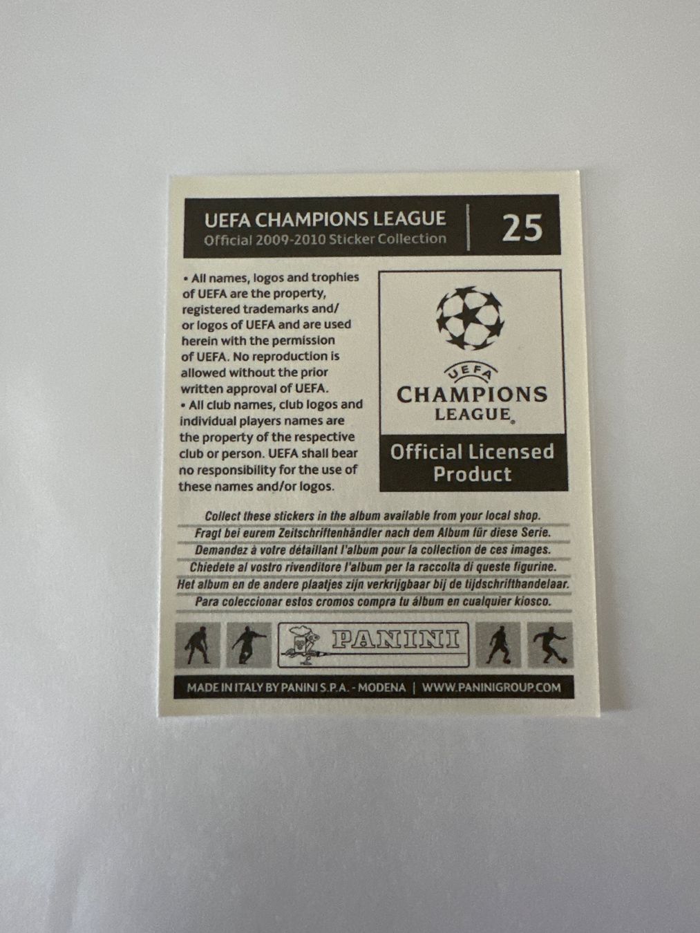 Panini UEFA Champions League 2009/10 - Nr. 25 - Bild 2