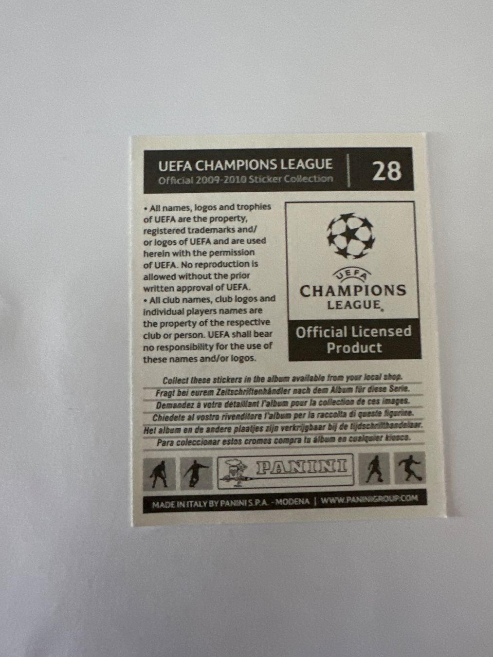 Panini UEFA Champions League 2009/10 - Nr. 28 - Bild 2