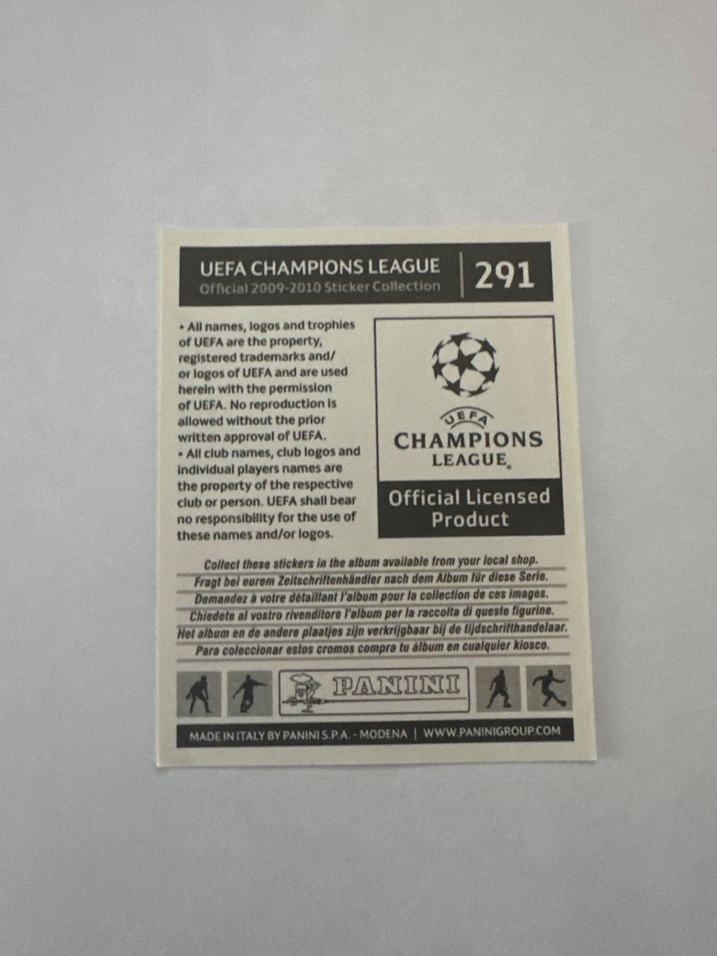 Panini UEFA Champions League 2009/10 - Nr. 291 - Bild 2