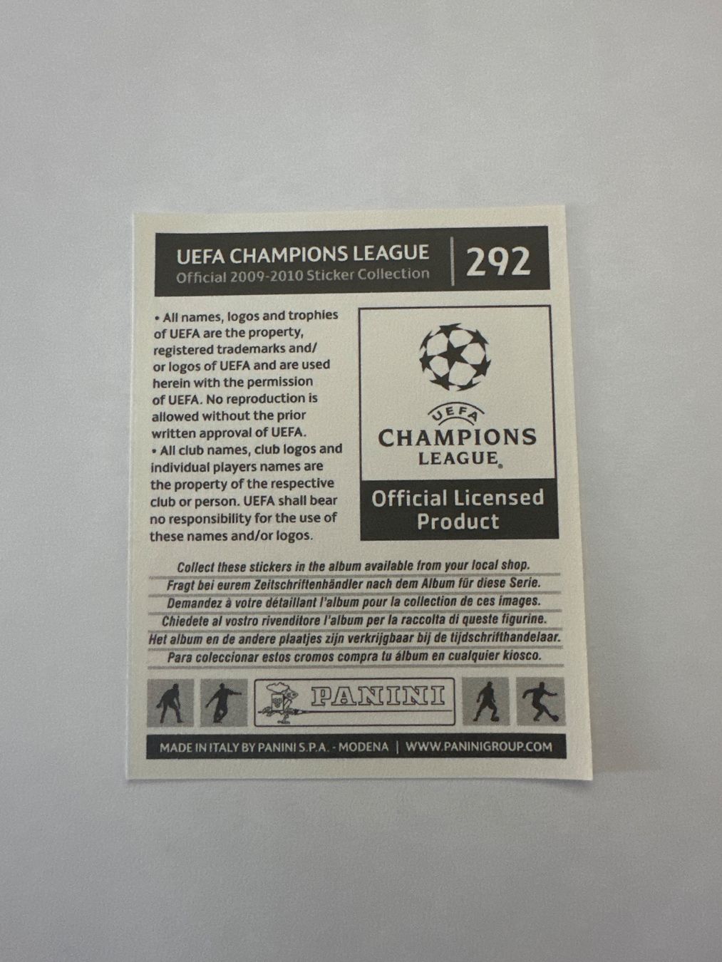 Panini UEFA Champions League 2009/10 - Nr. 292 - Bild 2