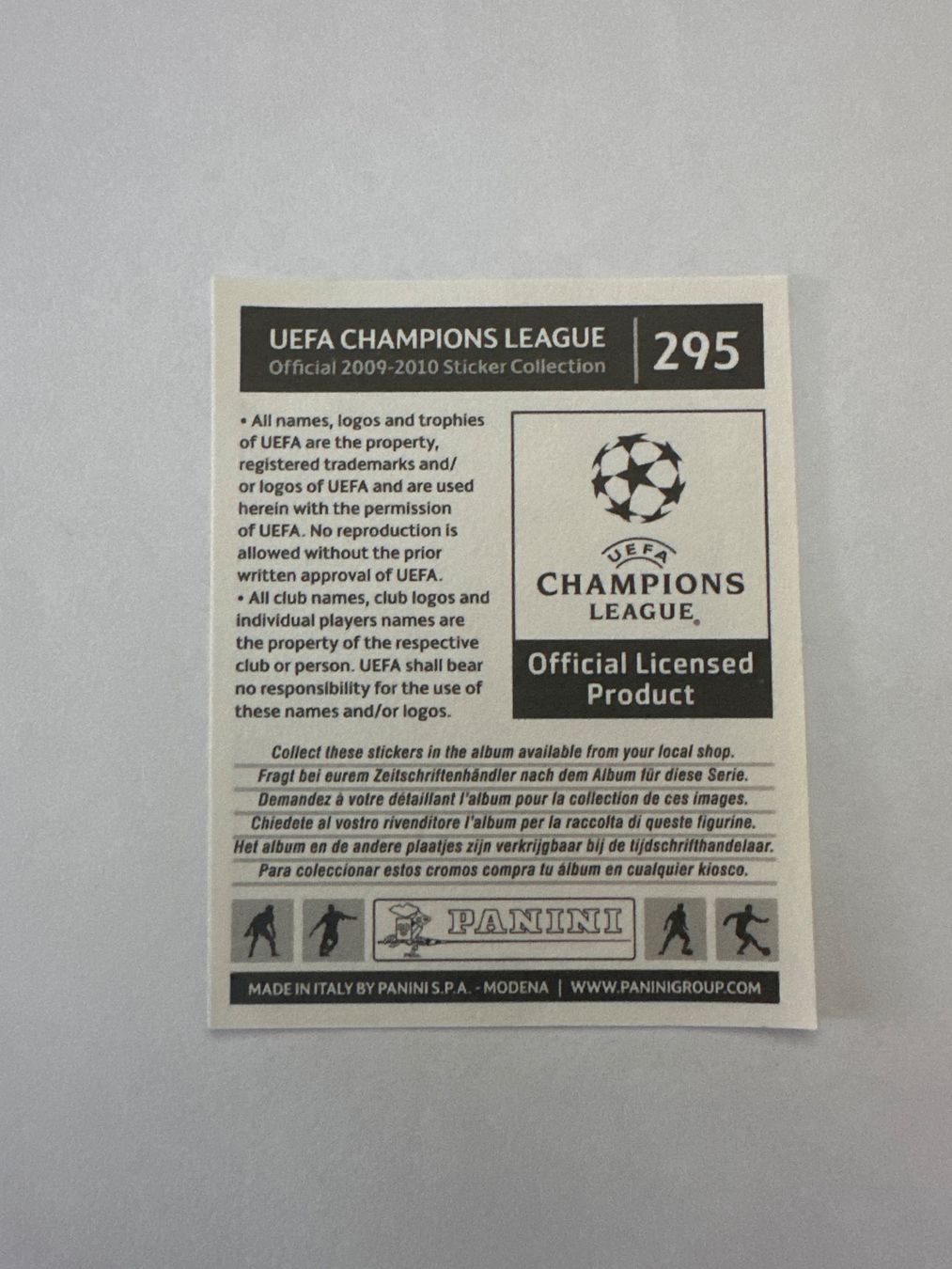 Panini UEFA Champions League 2009/10 - Nr. 295 - Bild 2
