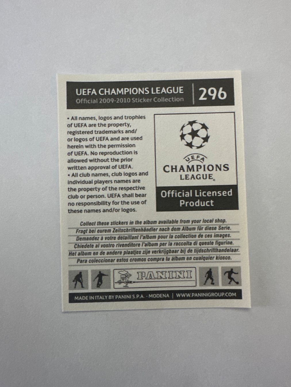 Panini UEFA Champions League 2009/10 - Nr. 296 - Bild 2