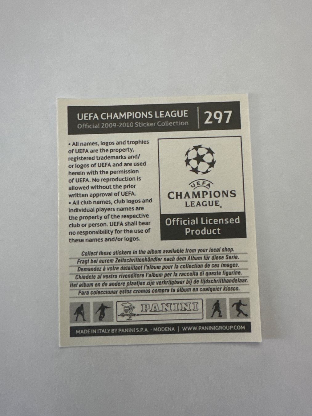 Panini UEFA Champions League 2009/10 - Nr. 297 - Bild 2