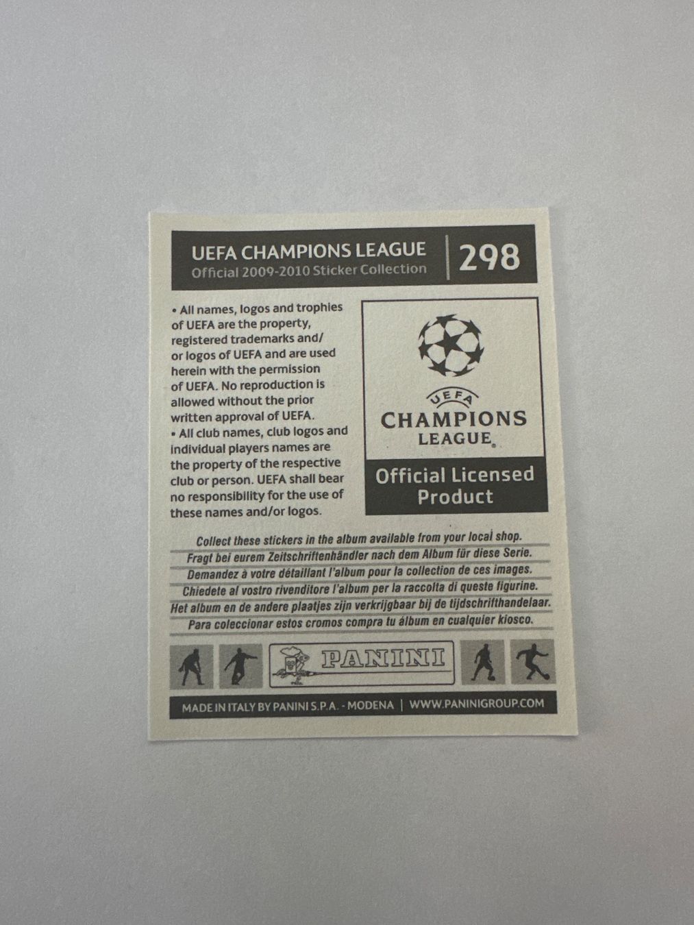 Panini UEFA Champions League 2009/10 - Nr. 298 - Bild 2