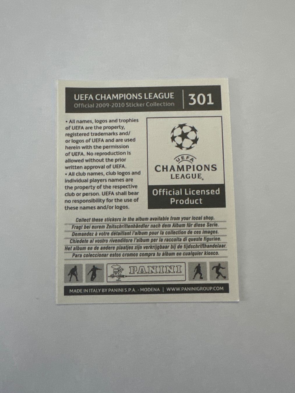 Panini UEFA Champions League 2009/10 - Nr. 301 - Bild 2