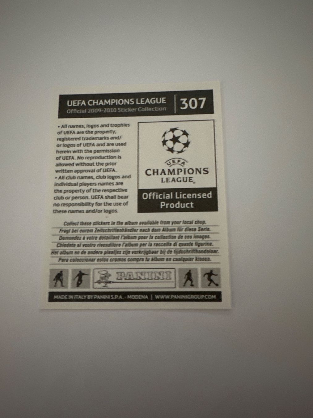 Panini UEFA Champions League 2009/10 - Nr. 307 - Bild 2