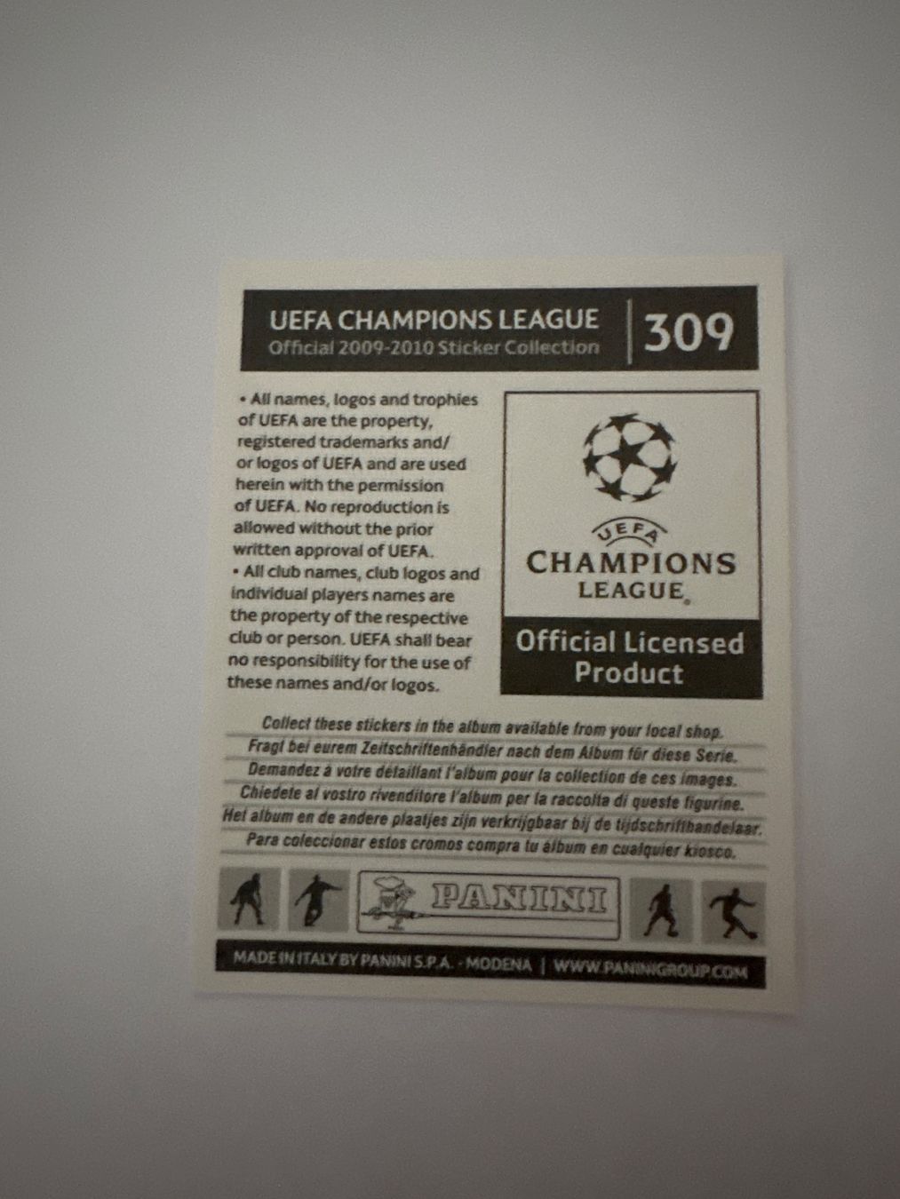 Panini UEFA Champions League 2009/10 - Nr. 309 - Bild 2