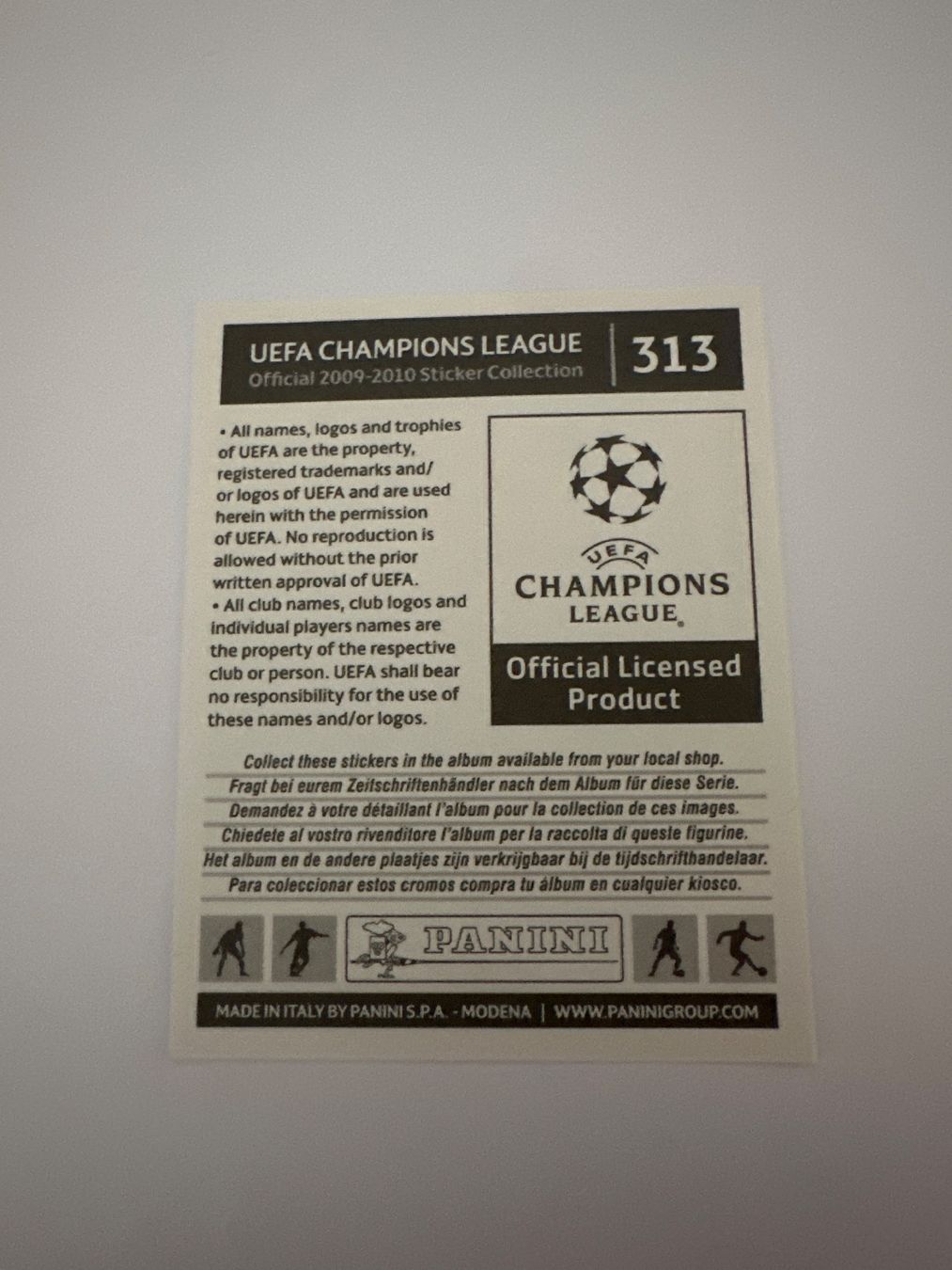 Panini UEFA Champions League 2009/10 - Nr. 313 - Bild 2