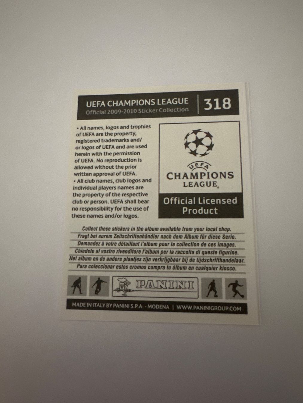 Panini UEFA Champions League 2009/10 - Nr. 318 - Bild 2