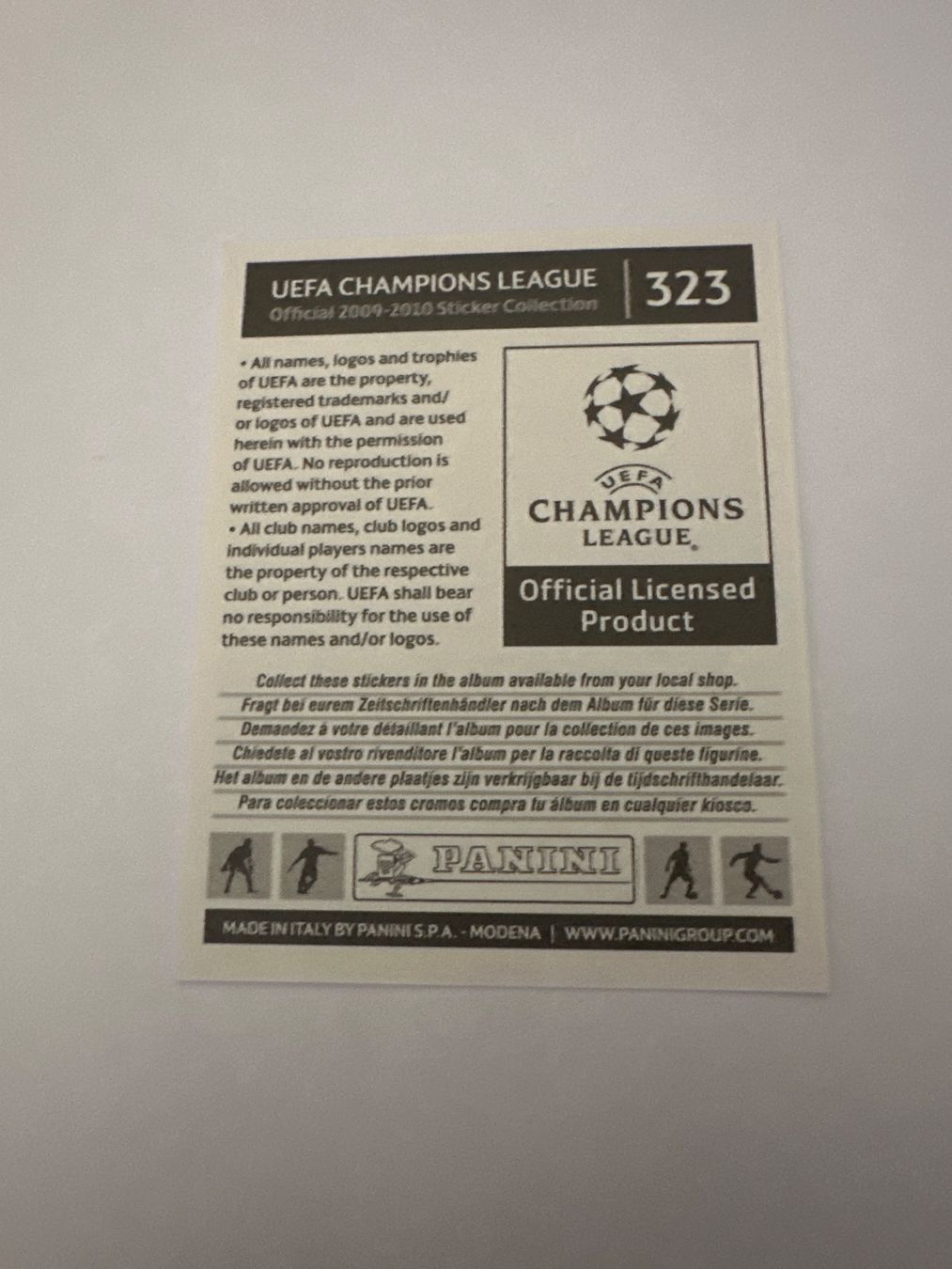 Panini UEFA Champions League 2009/10 - Nr. 323 - Bild 2