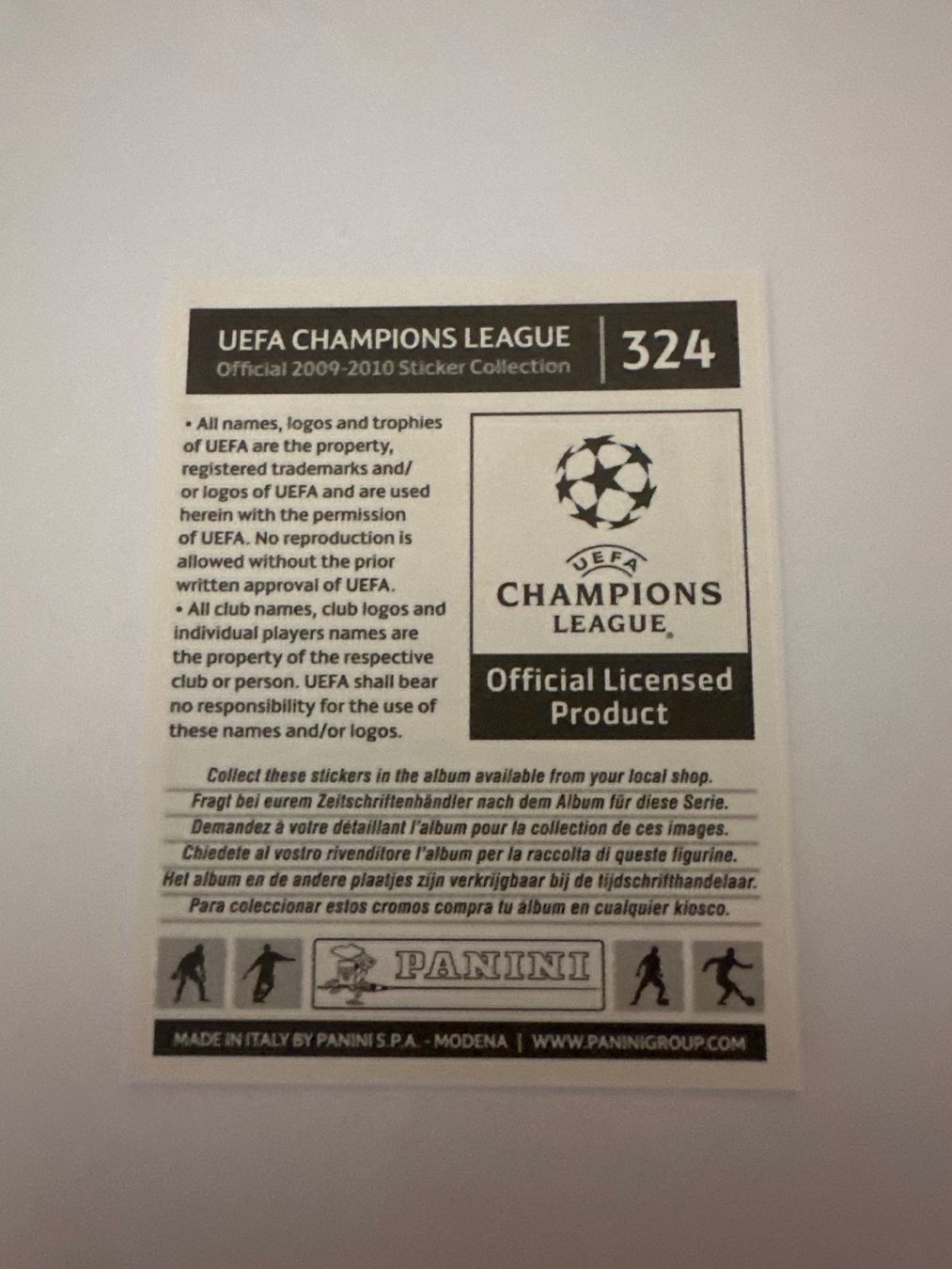 Panini UEFA Champions League 2009/10 - Nr. 324 - Bild 2