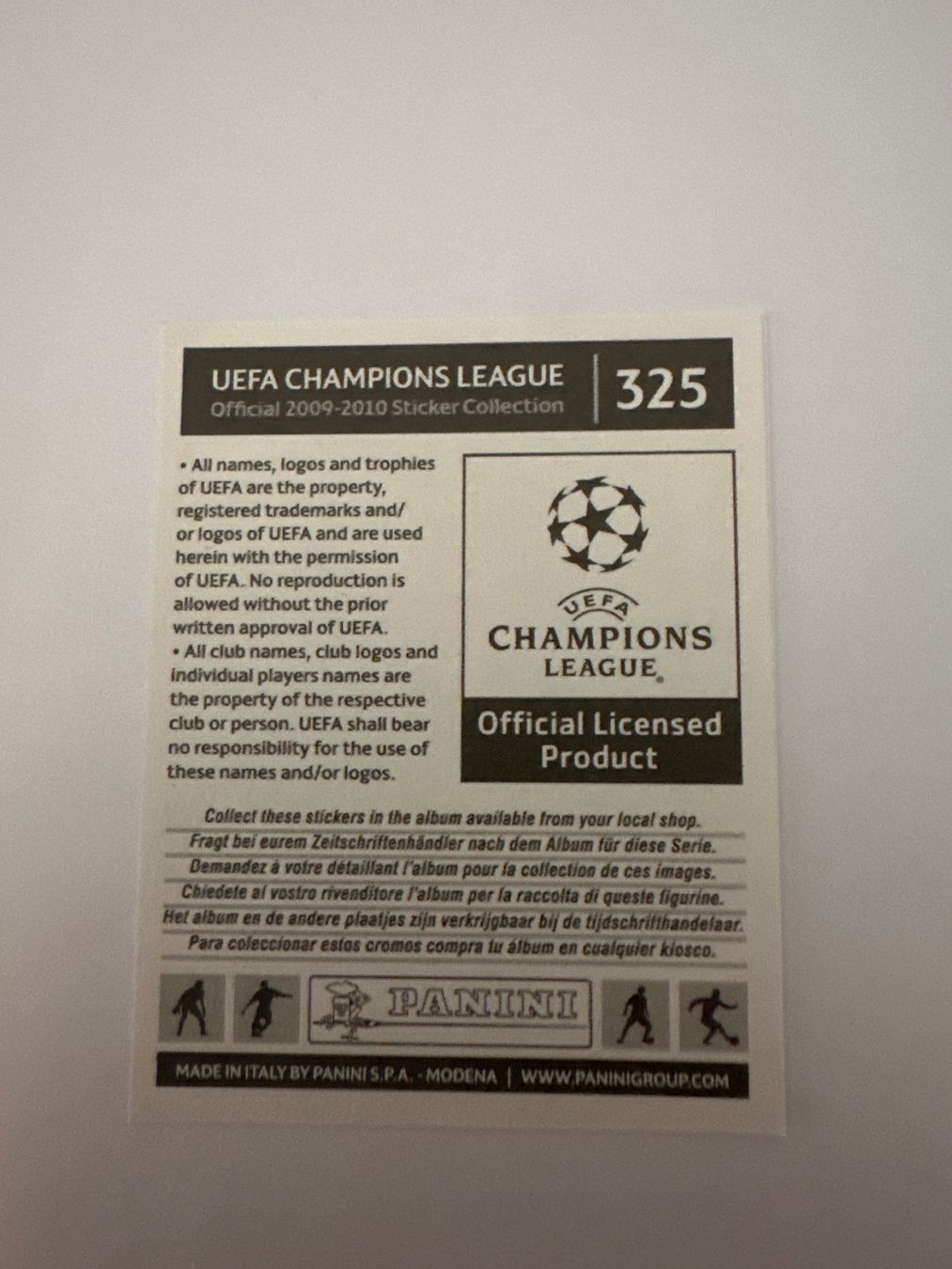 Panini UEFA Champions League 2009/10 - Nr. 325 - Bild 2