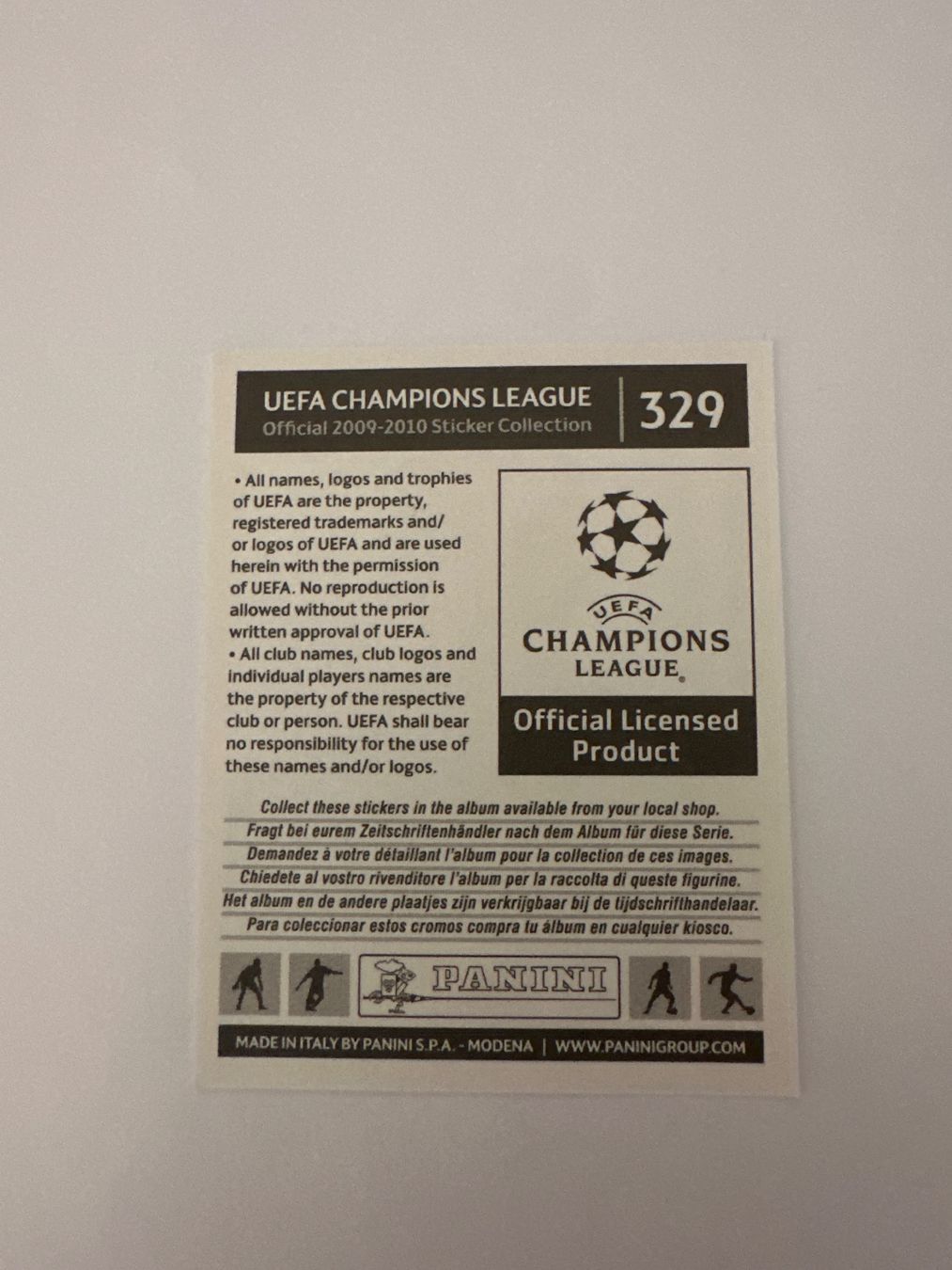 Panini UEFA Champions League 2009/10 - Nr. 329 - Bild 2