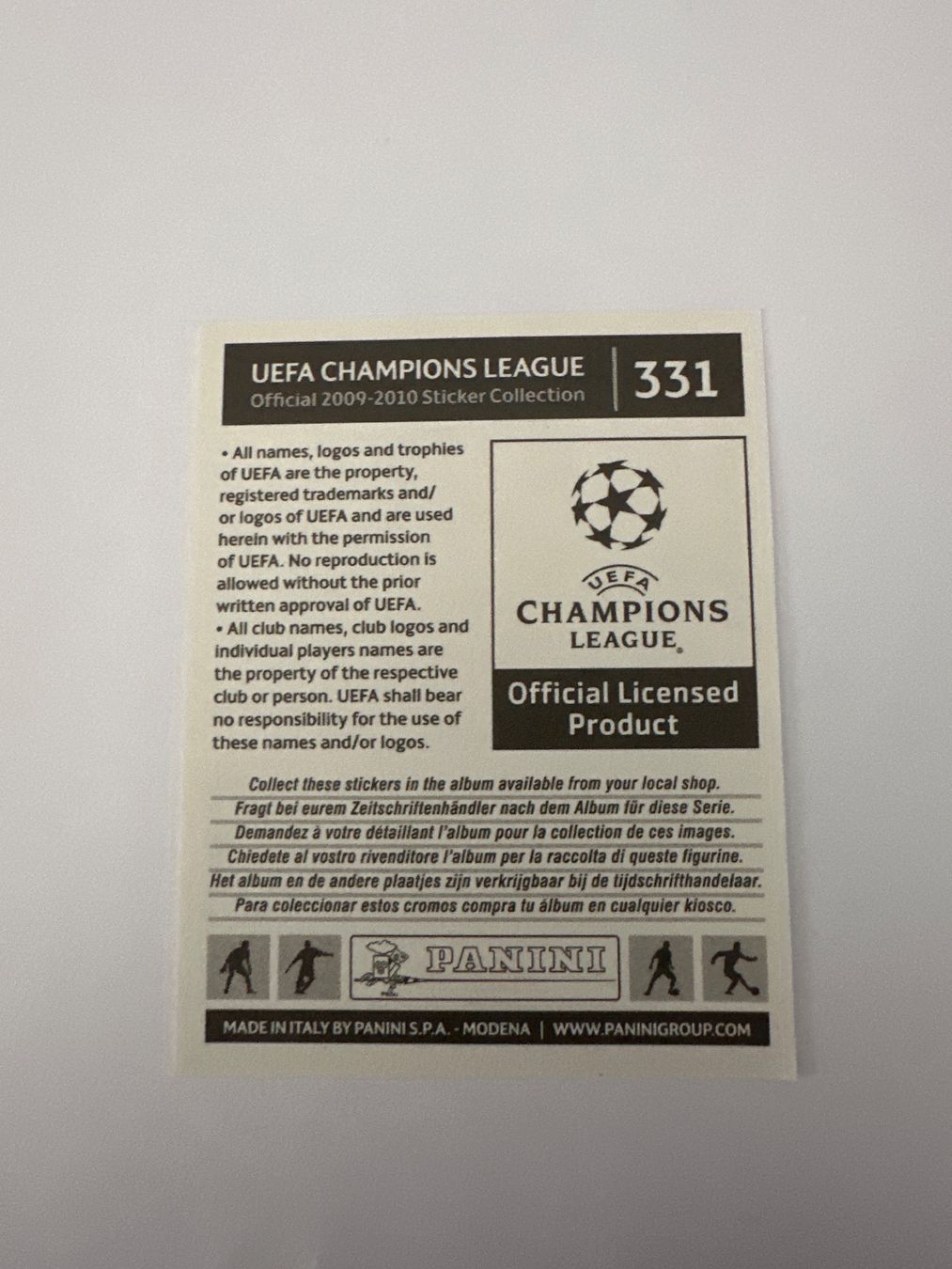 Panini UEFA Champions League 2009/10 - Nr. 331 - Bild 2