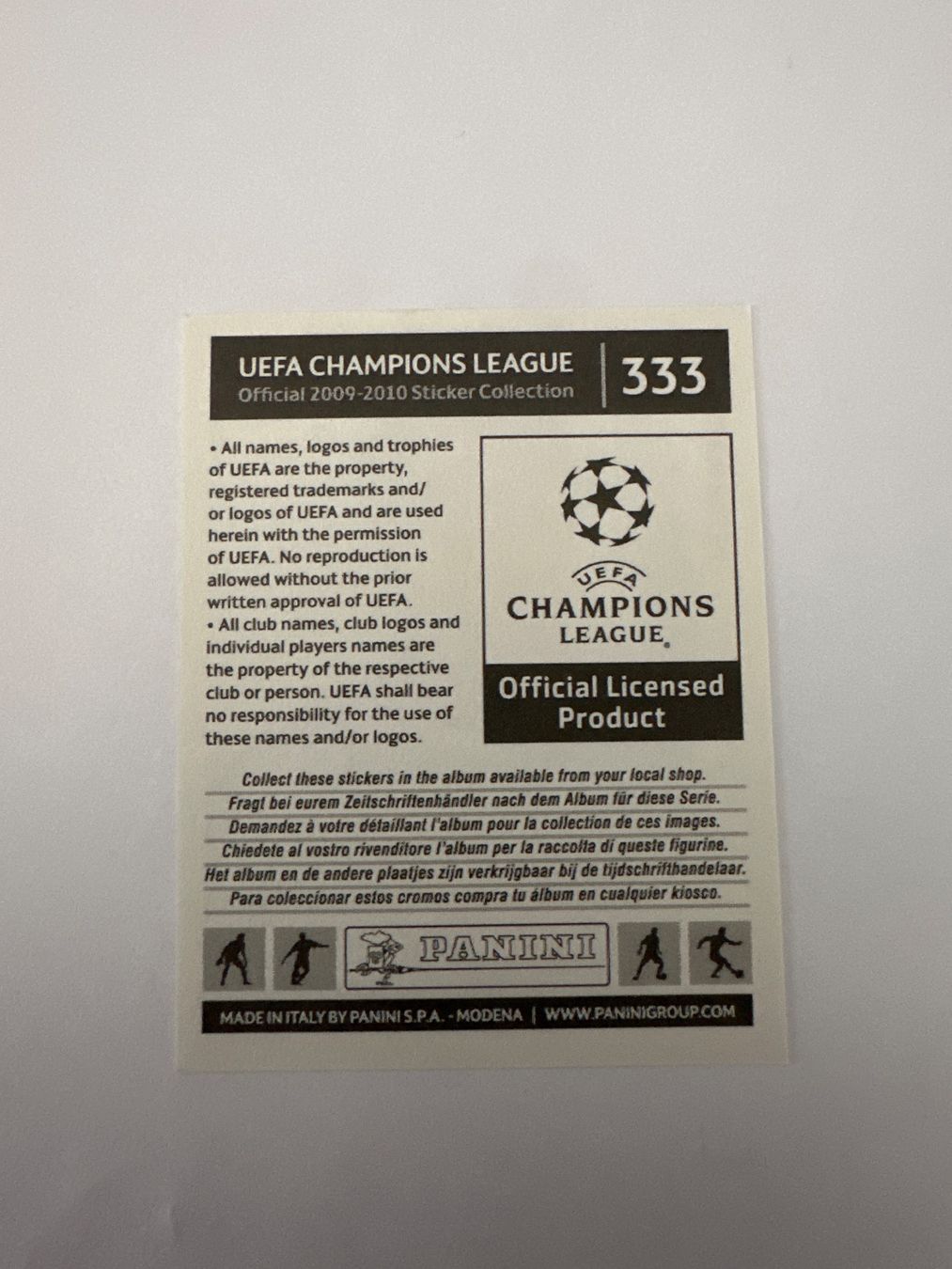 Panini UEFA Champions League 2009/10 - Nr. 333 - Bild 2