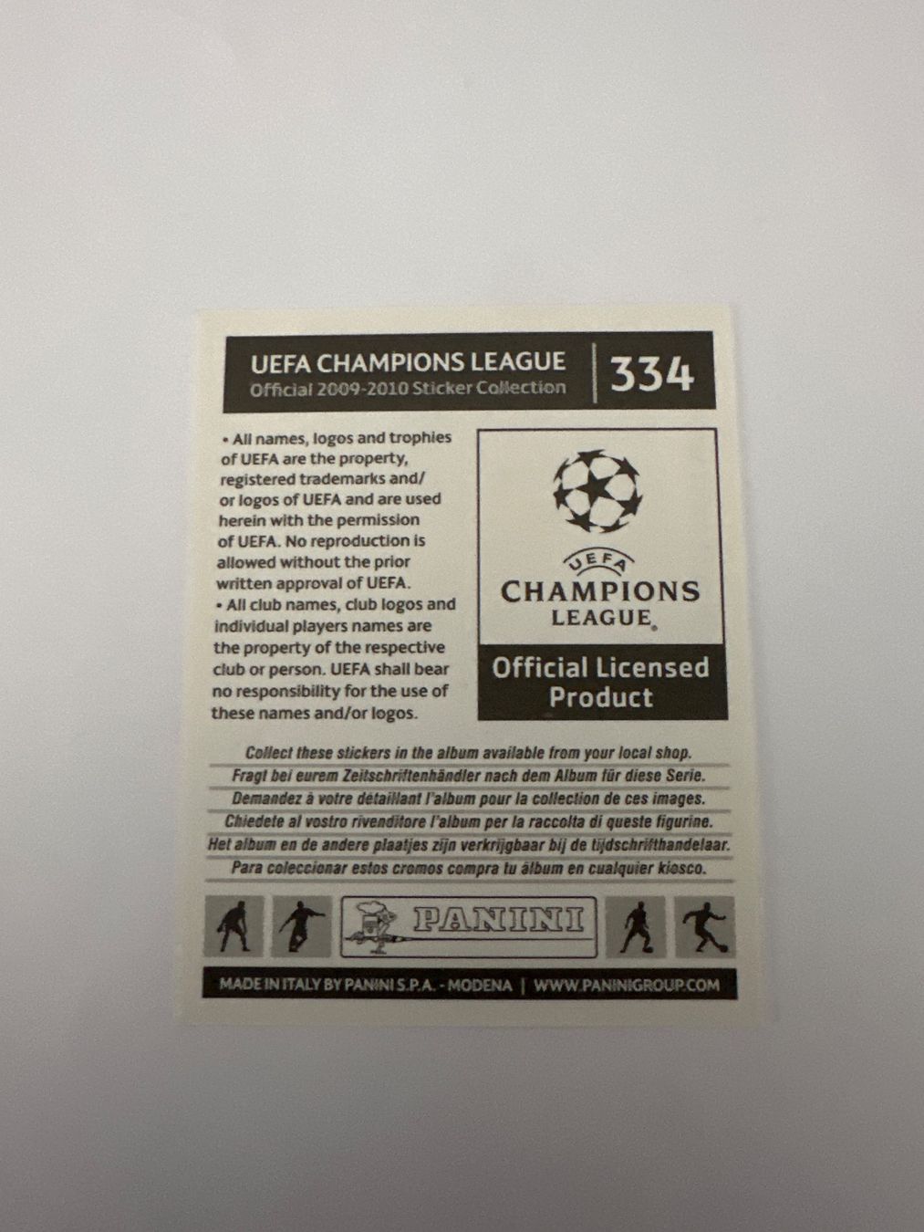 Panini UEFA Champions League 2009/10 - Nr. 334 - Bild 2