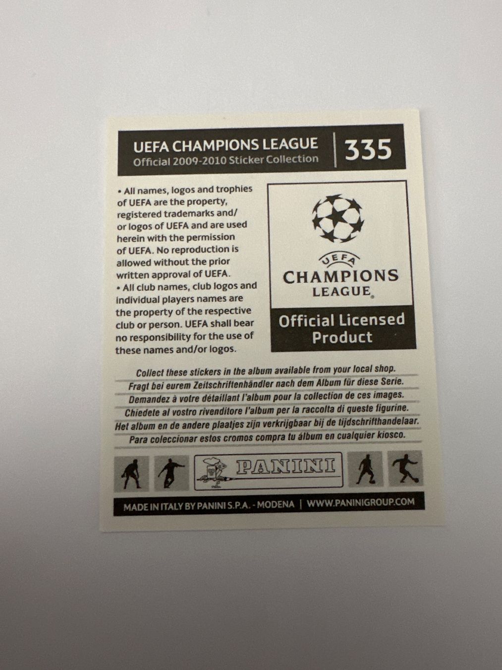 Panini UEFA Champions League 2009/10 - Nr. 335 - Bild 2