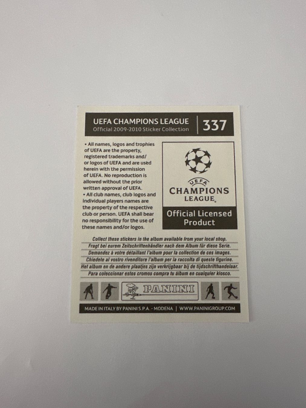 Panini UEFA Champions League 2009/10 - Nr. 337 - Bild 2
