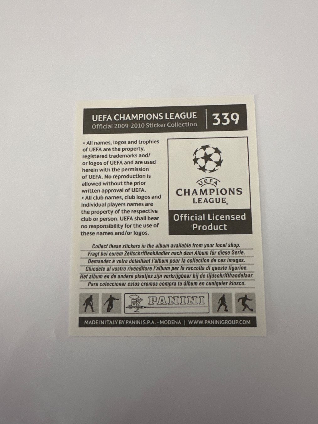 Panini UEFA Champions League 2009/10 - Nr. 339 - Bild 2