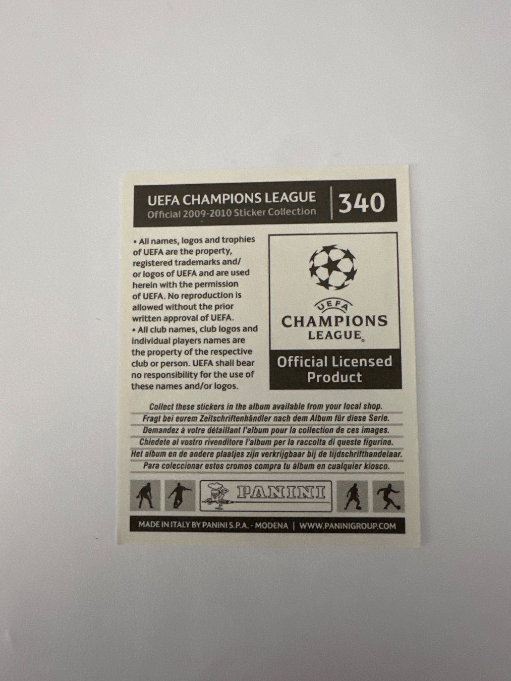 Panini UEFA Champions League 2009/10 - Nr. 340 - Bild 2