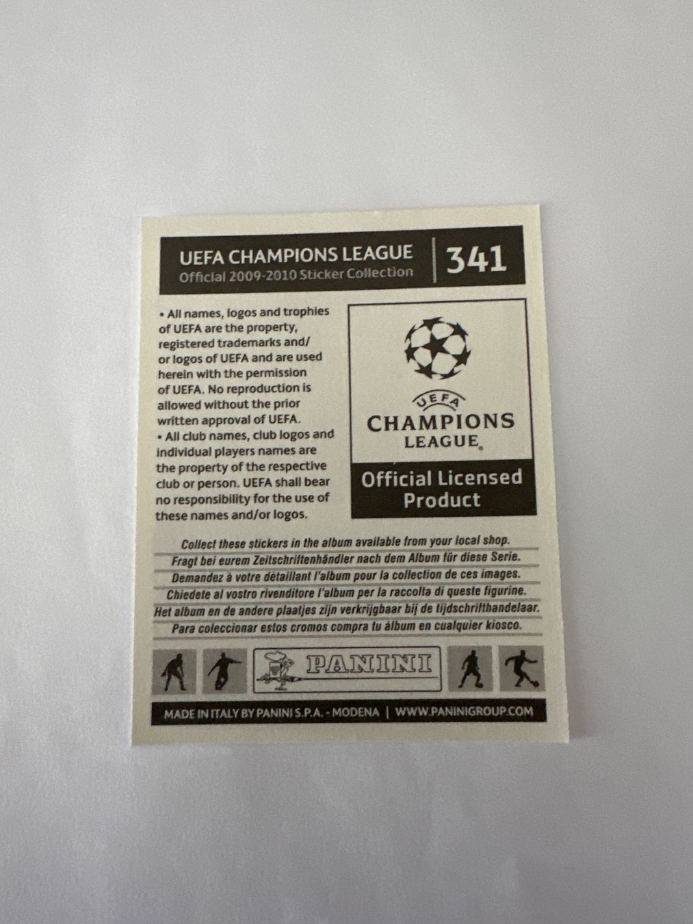 Panini UEFA Champions League 2009/10 - Nr. 341 - Bild 2