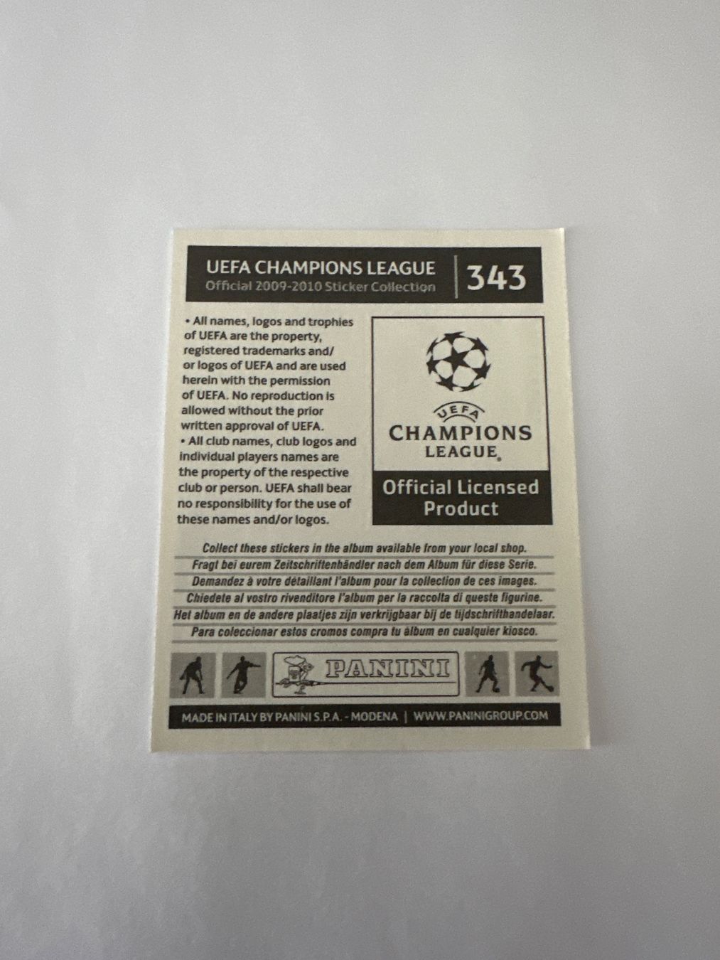 Panini UEFA Champions League 2009/10 - Nr. 343 - Bild 2