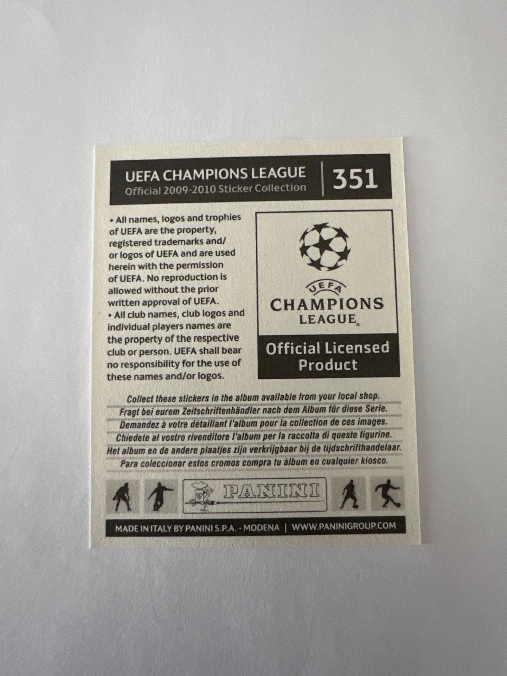 Panini UEFA Champions League 2009/10 - Nr. 351 - Bild 2