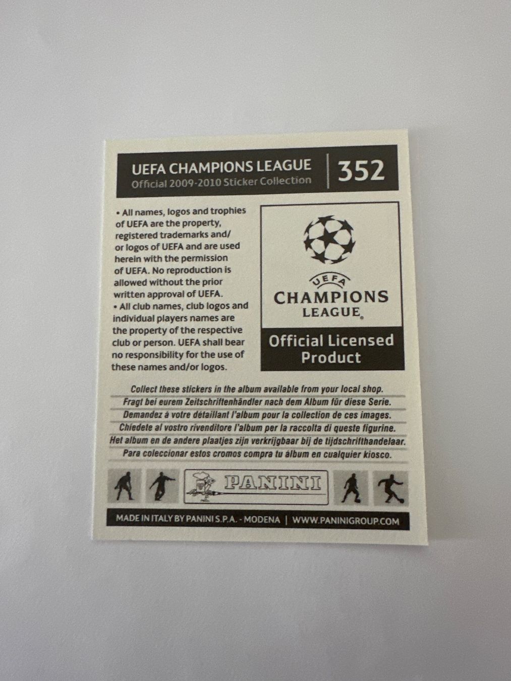 Panini UEFA Champions League 2009/10 - Nr. 352 - Bild 2