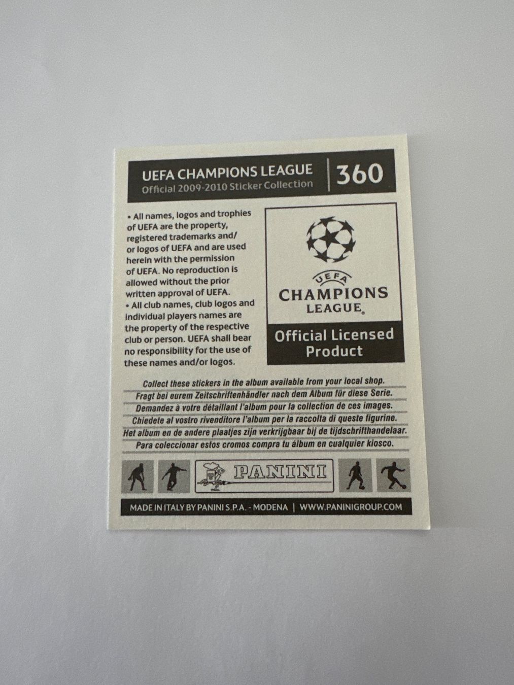 Panini UEFA Champions League 2009/10 - Nr. 360 - Bild 2