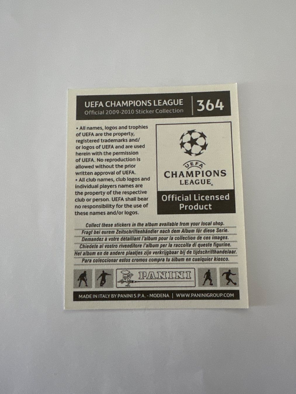 Panini UEFA Champions League 2009/10 - Nr. 364 - Bild 2