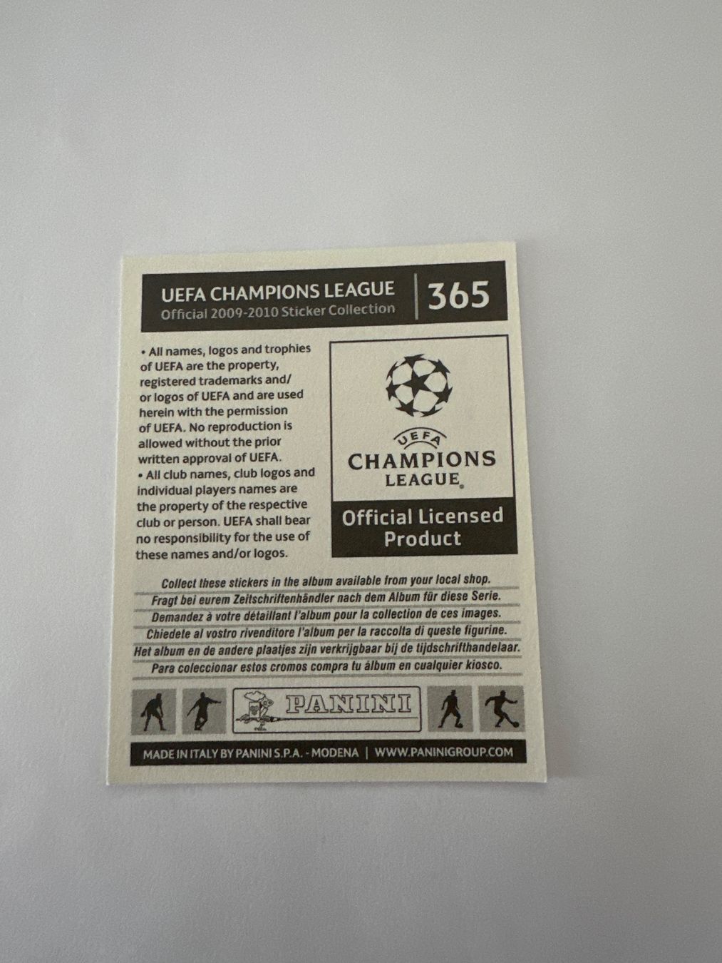 Panini UEFA Champions League 2009/10 - Nr. 365 - Bild 2