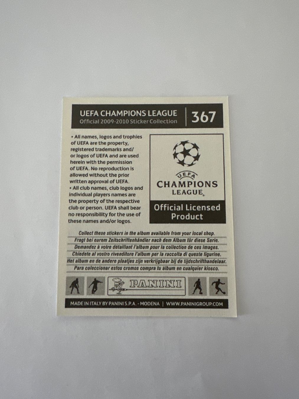 Panini UEFA Champions League 2009/10 - Nr. 367 - Bild 2