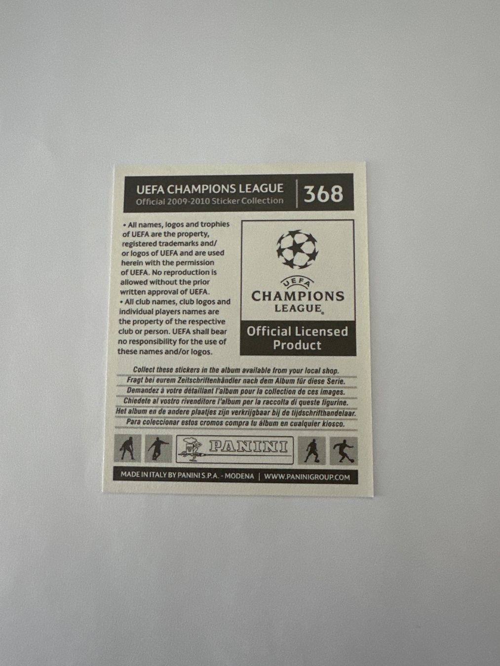 Panini UEFA Champions League 2009/10 - Nr. 368 - Bild 2
