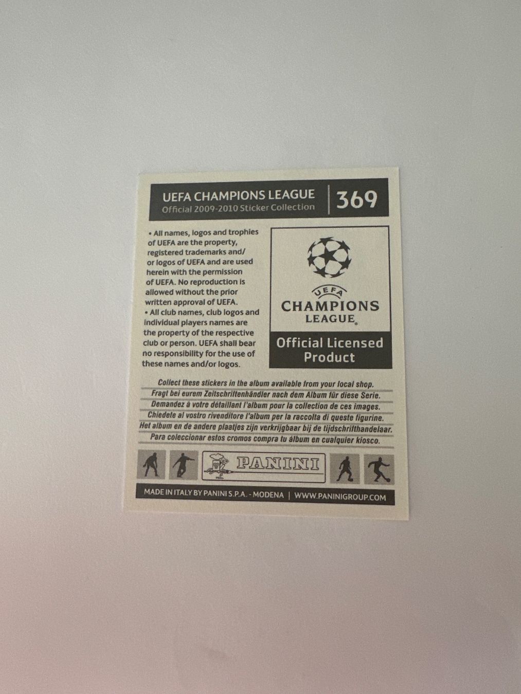 Panini UEFA Champions League 2009/10 - Nr. 369 - Bild 2