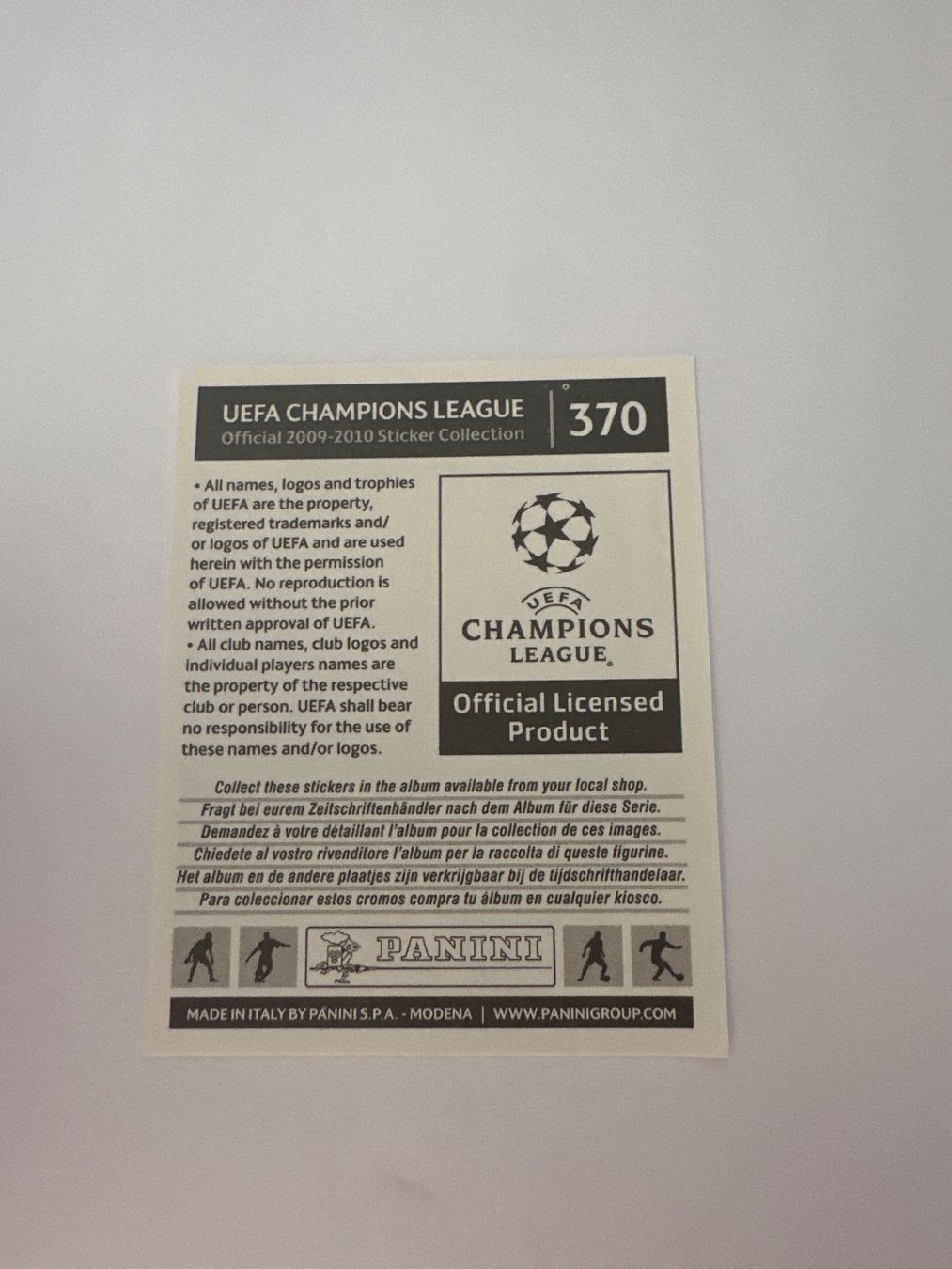 Panini UEFA Champions League 2009/10 - Nr. 370 - Bild 2