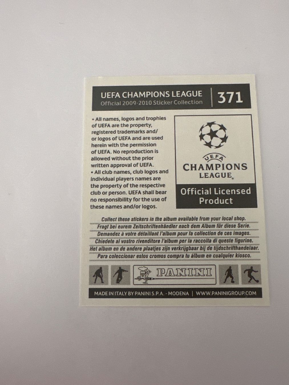 Panini UEFA Champions League 2009/10 - Nr. 371 - Bild 2