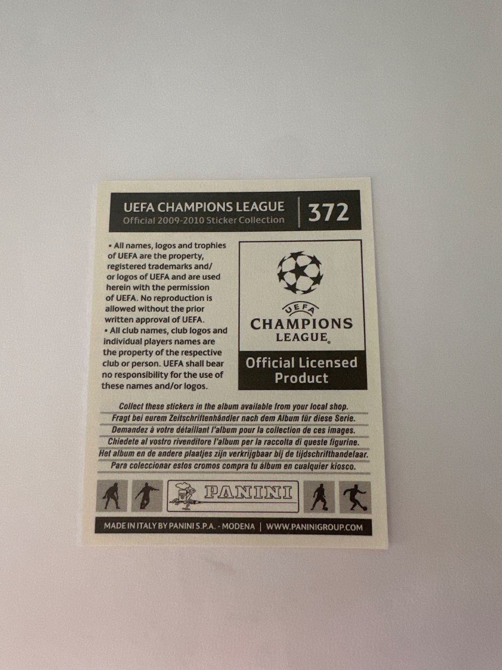 Panini UEFA Champions League 2009/10 - Nr. 372 - Bild 2
