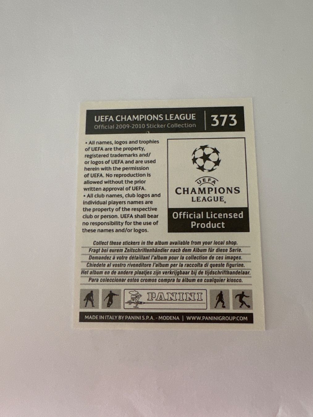 Panini UEFA Champions League 2009/10 - Nr. 373 - Bild 2