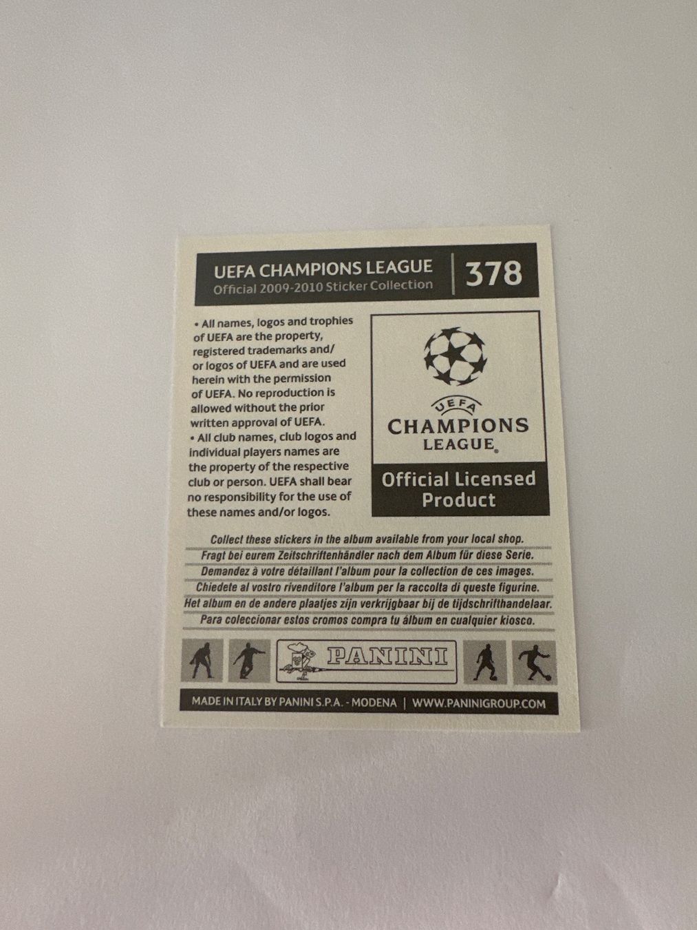 Panini UEFA Champions League 2009/10 - Nr. 378 - Bild 2