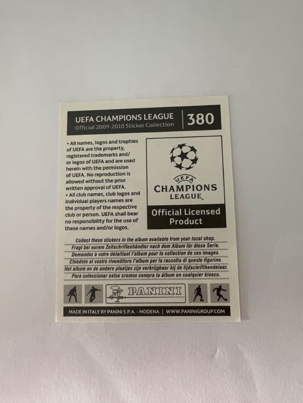 Panini UEFA Champions League 2009/10 - Nr. 380 - Bild 2
