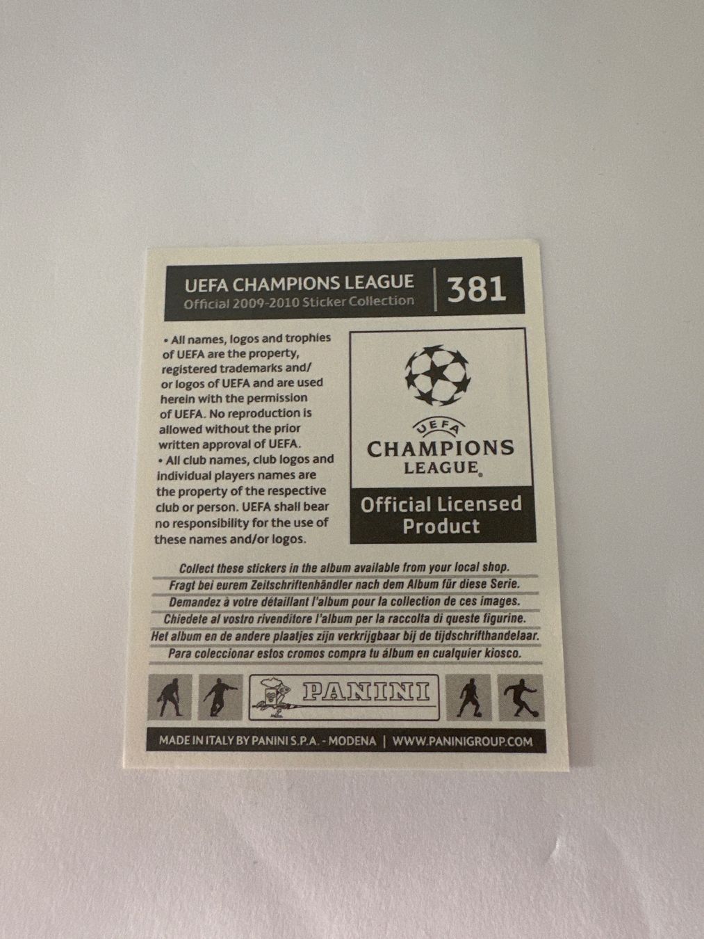 Panini UEFA Champions League 2009/10 - Nr. 381 - Bild 2