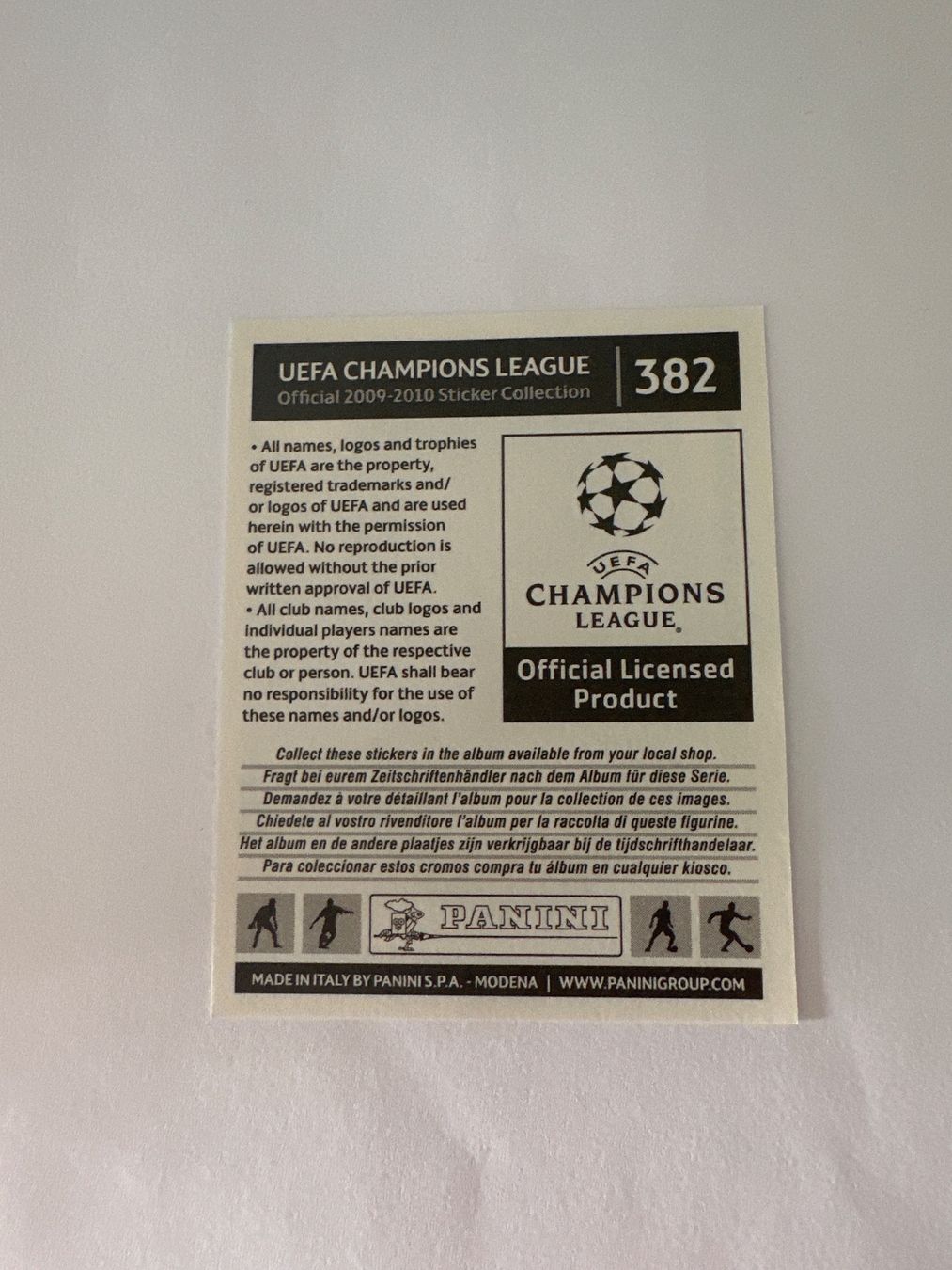 Panini UEFA Champions League 2009/10 - Nr. 382 - Bild 2