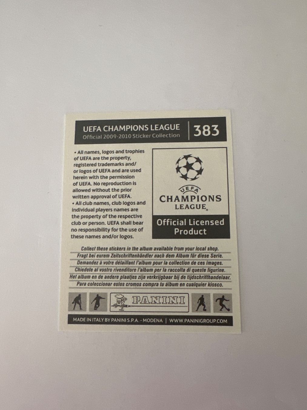 Panini UEFA Champions League 2009/10 - Nr. 383 - Bild 2