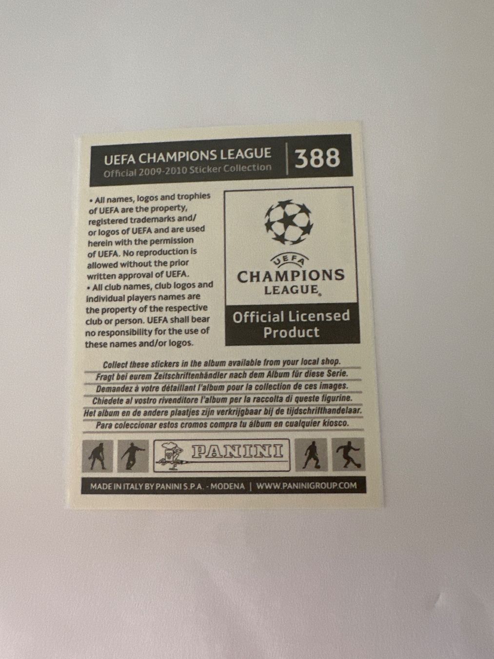 Panini UEFA Champions League 2009/10 - Nr. 388 - Bild 2